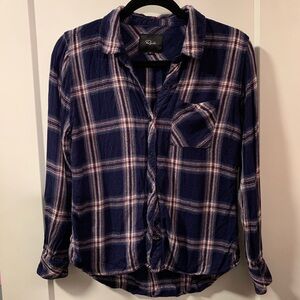 Rails Hunter Navy Mulberry Plaid Shirt M
